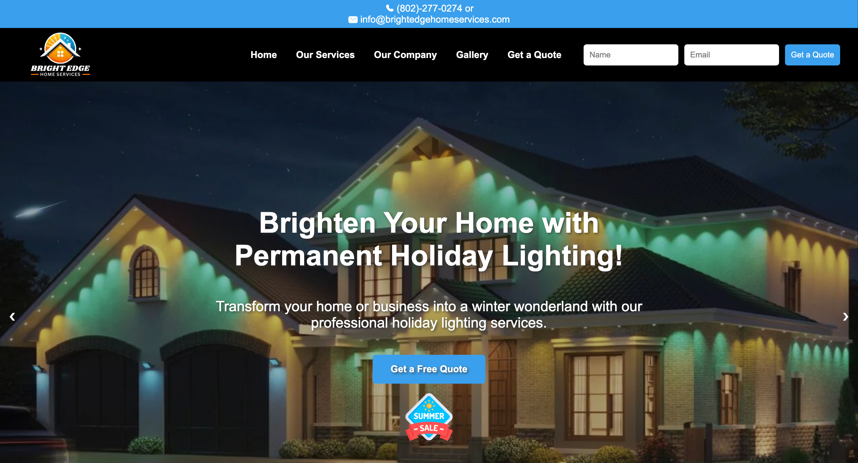 Bright Edge Home Services Website