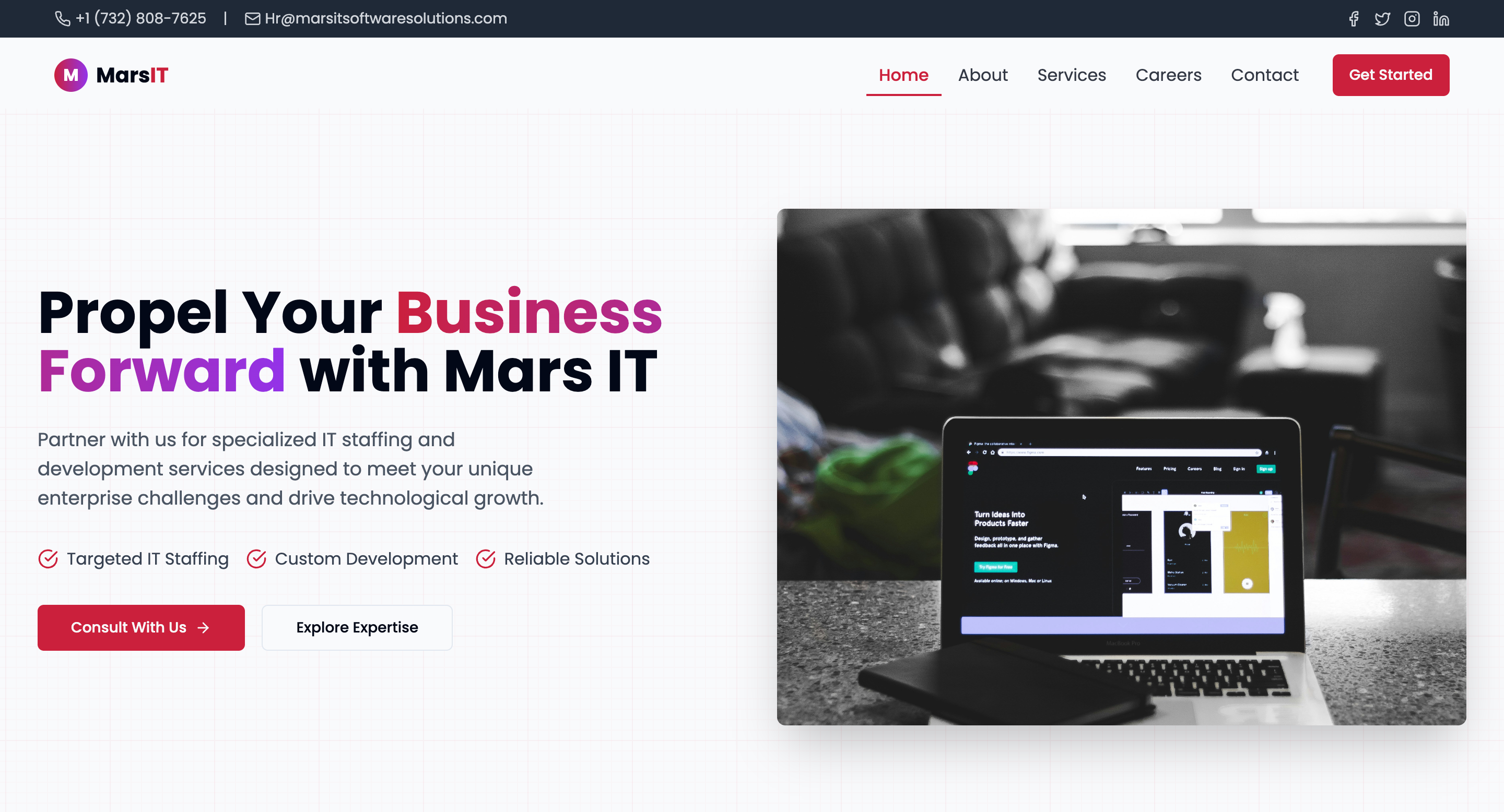 Mars IT Software Solutions Website